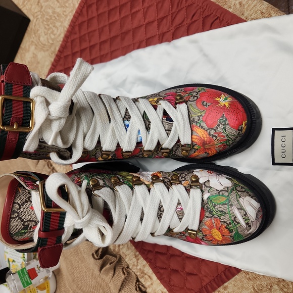 Gucci Shoes - Gucci floral collection combat boots